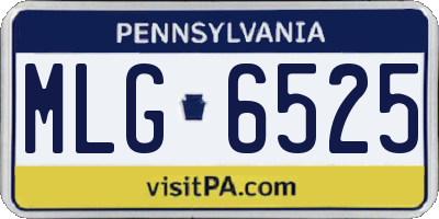 PA license plate MLG6525