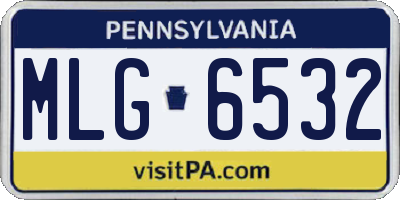 PA license plate MLG6532