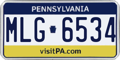 PA license plate MLG6534