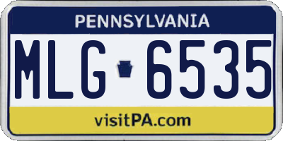 PA license plate MLG6535