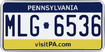 PA license plate MLG6536
