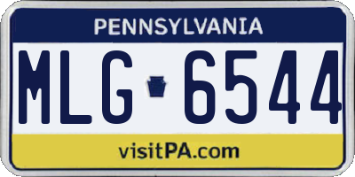 PA license plate MLG6544