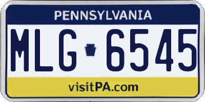 PA license plate MLG6545