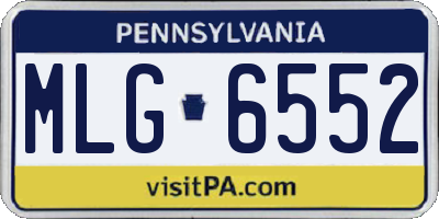 PA license plate MLG6552