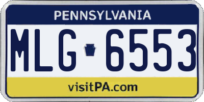 PA license plate MLG6553