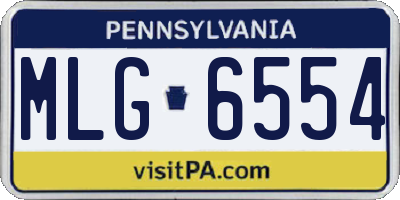 PA license plate MLG6554