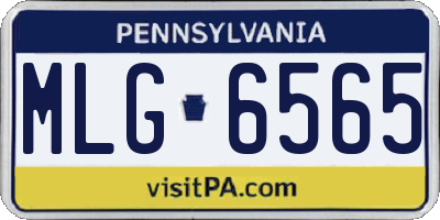 PA license plate MLG6565