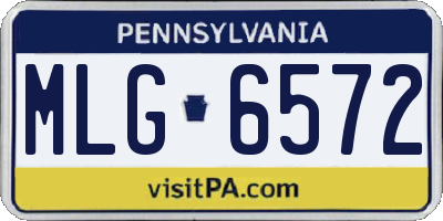 PA license plate MLG6572