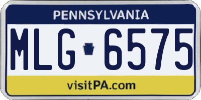 PA license plate MLG6575