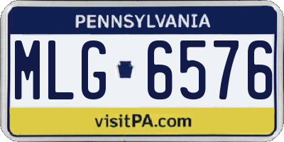 PA license plate MLG6576