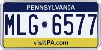 PA license plate MLG6577