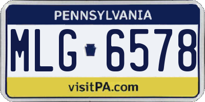 PA license plate MLG6578