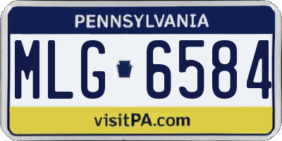 PA license plate MLG6584