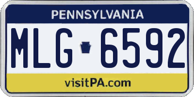 PA license plate MLG6592