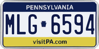 PA license plate MLG6594