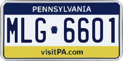 PA license plate MLG6601