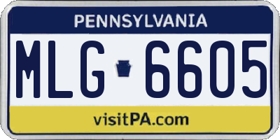 PA license plate MLG6605