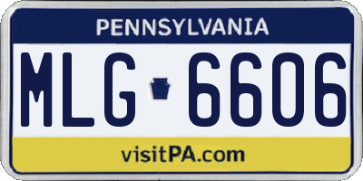 PA license plate MLG6606