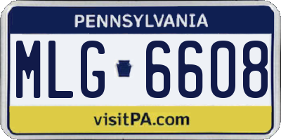 PA license plate MLG6608