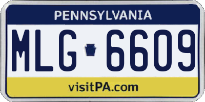 PA license plate MLG6609