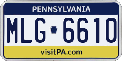 PA license plate MLG6610