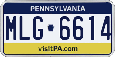 PA license plate MLG6614