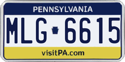 PA license plate MLG6615