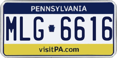 PA license plate MLG6616