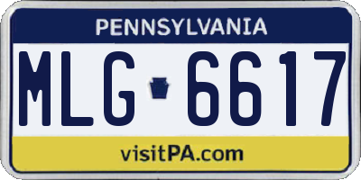 PA license plate MLG6617