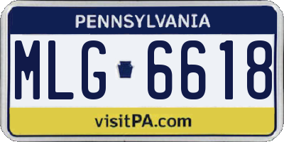 PA license plate MLG6618
