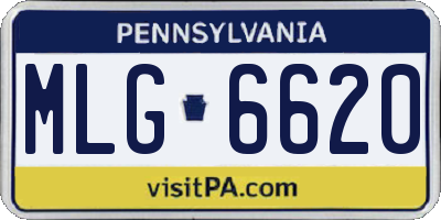PA license plate MLG6620