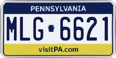 PA license plate MLG6621