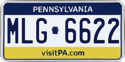 PA license plate MLG6622