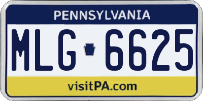 PA license plate MLG6625