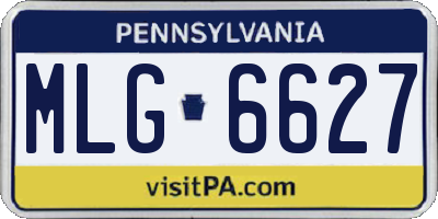 PA license plate MLG6627