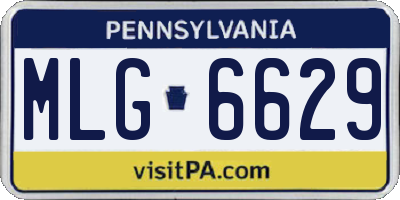 PA license plate MLG6629