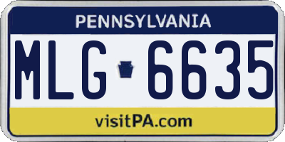 PA license plate MLG6635