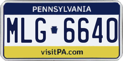 PA license plate MLG6640