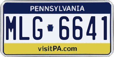 PA license plate MLG6641