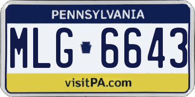 PA license plate MLG6643