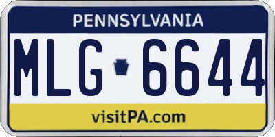 PA license plate MLG6644