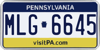 PA license plate MLG6645
