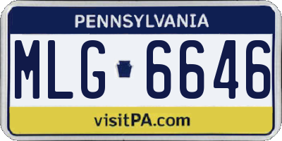 PA license plate MLG6646