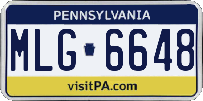 PA license plate MLG6648