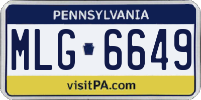 PA license plate MLG6649