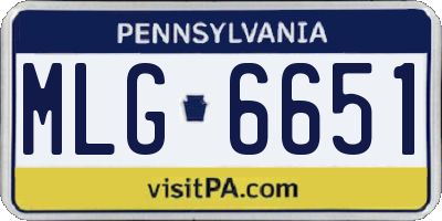 PA license plate MLG6651