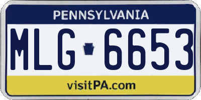 PA license plate MLG6653