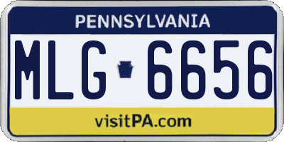 PA license plate MLG6656