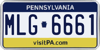 PA license plate MLG6661