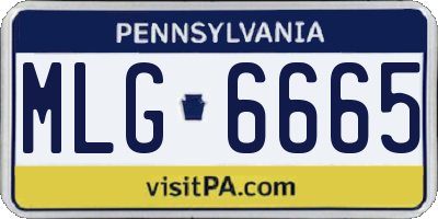 PA license plate MLG6665